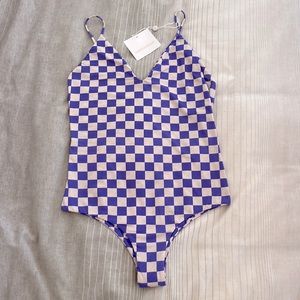 Mai Deluxe Everyday Bodysuit in Indigo Check